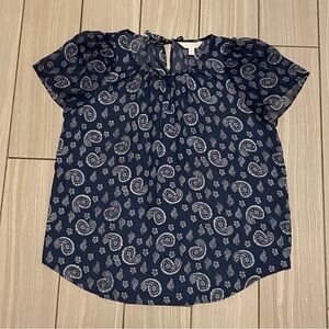 Blue paisley blouse, Lauren Conrad, size S